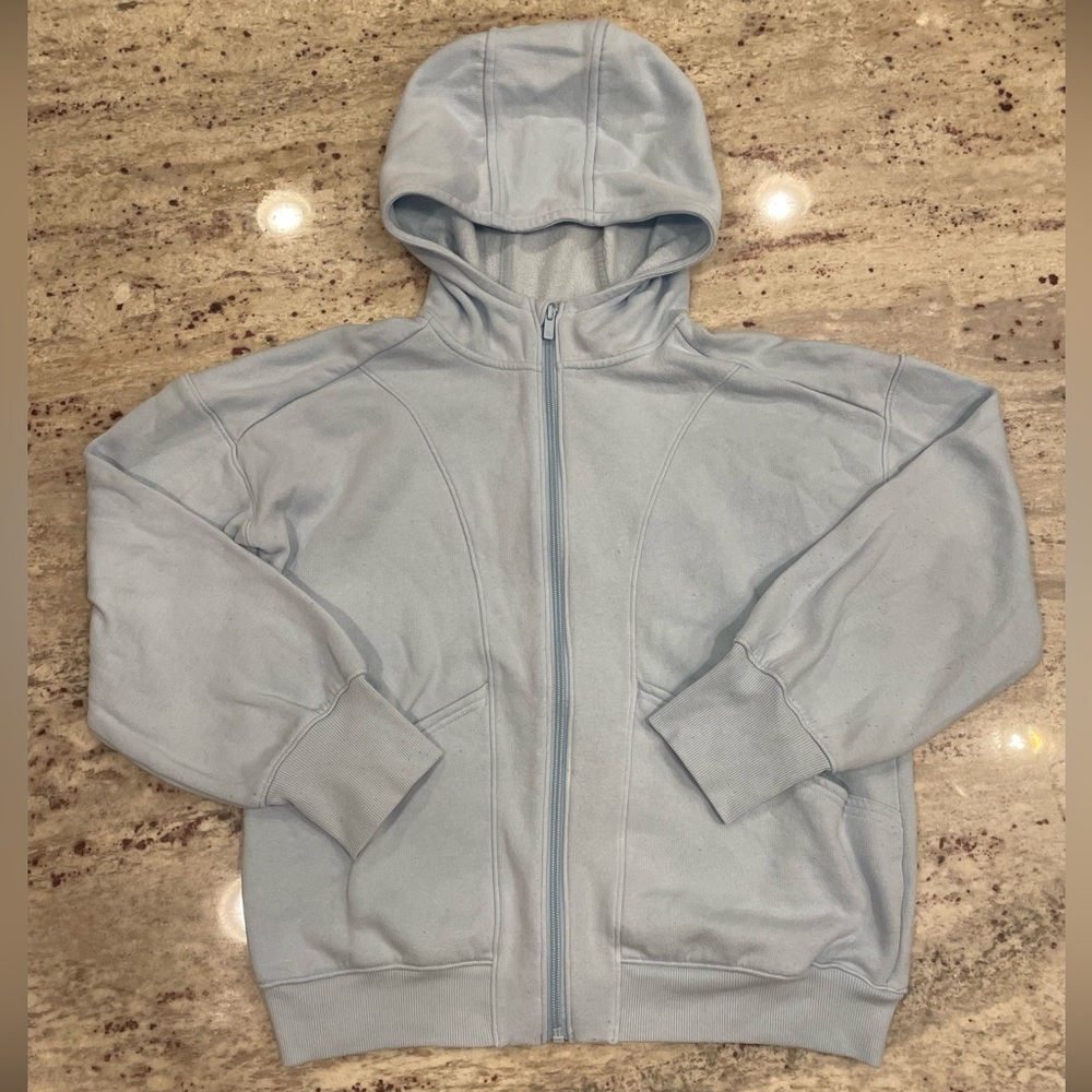 Girls All In Motion Light Blue Hoodie Jacket.  VGUC.  Size 14.